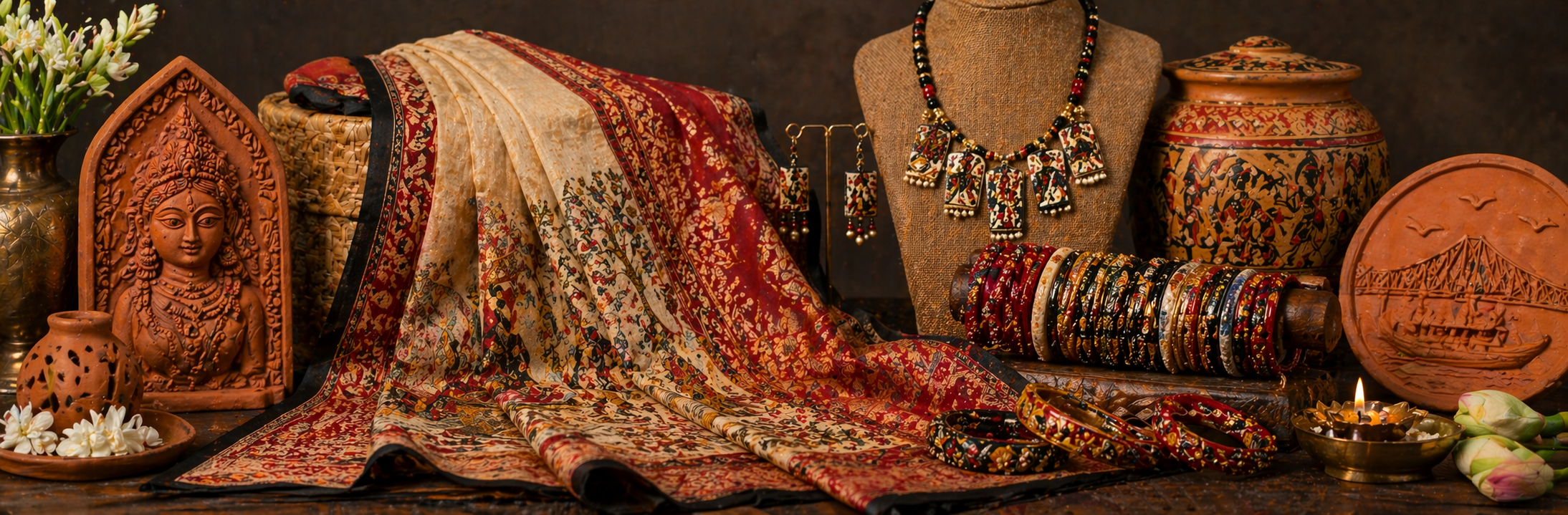 Discover sarees, ornaments, and handcrafted pieces inspired by tradition